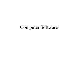 Computer Software