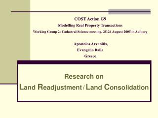 Research on L and R eadjustment / L and C onsolidation