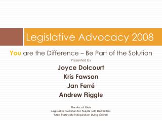 Legislative Advocacy 2008