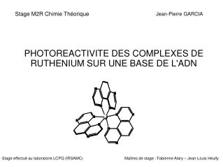 Stage M2R Chimie Théorique