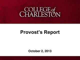 Provost’s Report