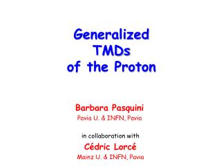 Generalized TMDs of the Proton