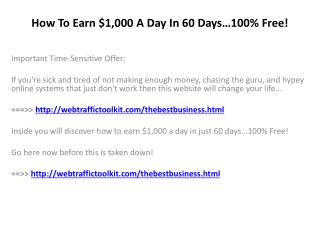 If you're sick and tired of not making enough money.