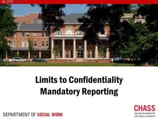 Limits to Confidentiality Mandatory Reporting