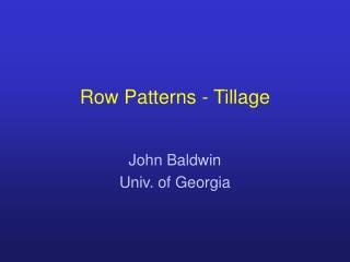 Row Patterns - Tillage