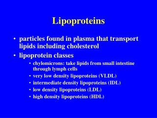 Lipoproteins