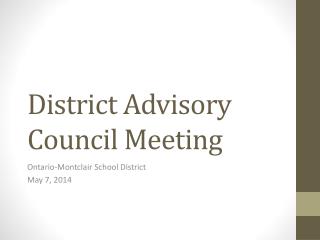 District Advisory Council Meeting