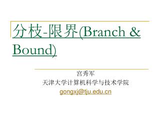 分枝-限界 (Branch &amp; Bound)