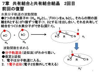 ７章　共有結合と共有結合結晶 　 2 回目 前回の復習