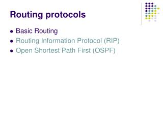 Routing protocols