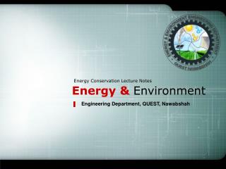 Energy &amp; Environment