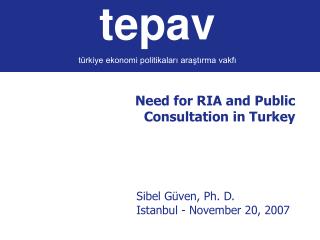 Need for RIA and Public Consultation in Turkey