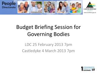Budget Briefing Session for Governing Bodies