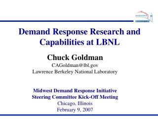 Demand Response Research and Capabilities at LBNL