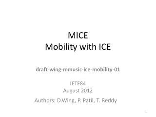 MICE Mobility with ICE