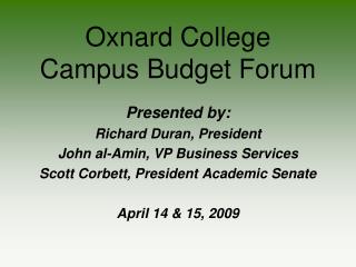 Oxnard College Campus Budget Forum