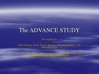 The ADVANCE STUDY