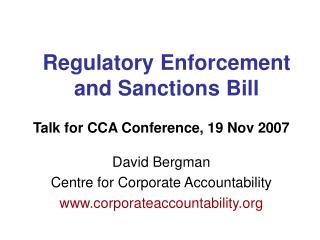 Regulatory Enforcement and Sanctions Bill