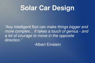 Solar Car Design