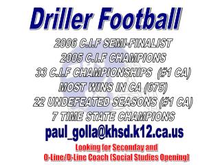 Driller Football