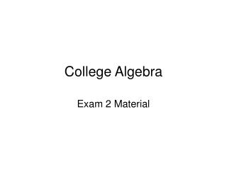 College Algebra