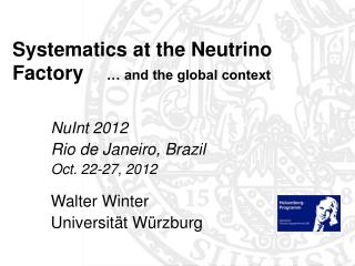 Systematics at the Neutrino Factory … and the global context