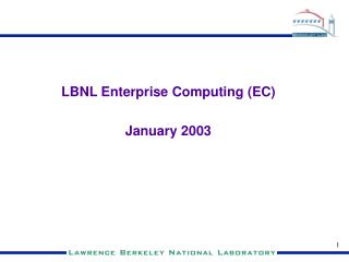 LBNL Enterprise Computing