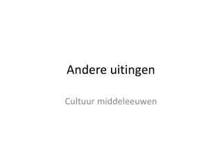 Andere uitingen