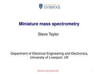 Miniature mass spectrometry