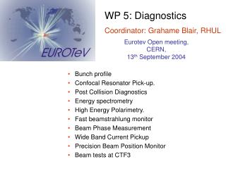 WP 5: Diagnostics Coordinator: Grahame Blair, RHUL