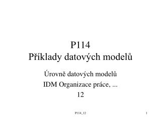 P114 Příklady datových modelů