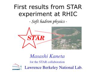 First results from STAR experiment at RHIC - Soft hadron physics -