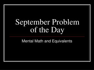 September Problem of the Day