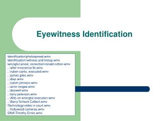 Eyewitness Identification