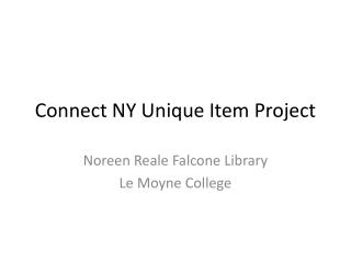 Connect NY Unique Item Project