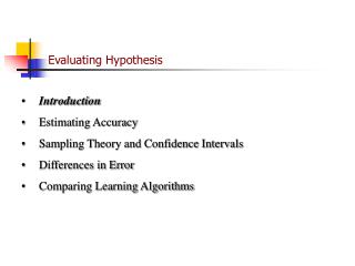 Evaluating Hypothesis