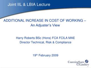 Joint IIL &amp; LBIA Lecture
