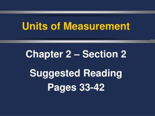 Units of Measurement