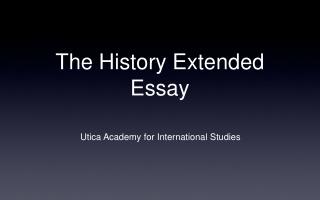 The History Extended Essay