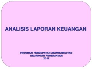 ANALISIS LAPORAN KEUANGAN