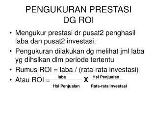 PENGUKURAN PRESTASI DG ROI