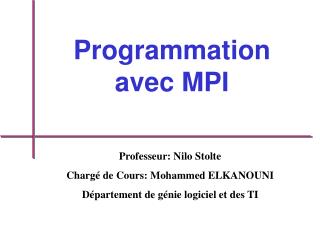 Programmation avec MPI