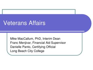 Veterans Affairs