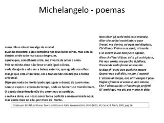 Michelangelo - poemas