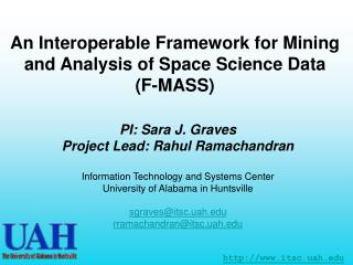 An Interoperable Framework for Mining and Analysis of Space Science Data (F-MASS)