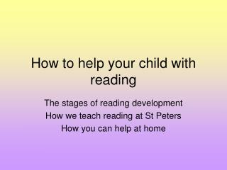 How to help your child with reading