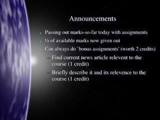 Announcements