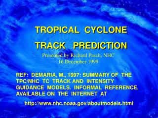 TROPICAL CYCLONE TRACK PREDICTION