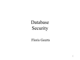 Database Security