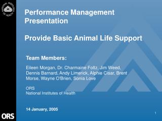 Performance Management Presentation Provide Basic Animal Life Support